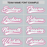 Custom Silver Pink Personalized Color Block Authentic Baseball jersey