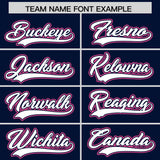 Custom Navy Pink Personalized Color Block Authentic Baseball jersey
