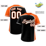 Custom Black Orange Personalized Color Block Authentic Baseball jersey