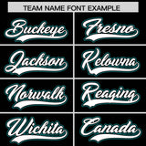 Custom Black Aqua Personalized Color Block Authentic Baseball jersey