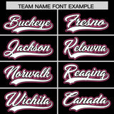 Custom Black Pink Personalized Color Block Authentic Baseball jersey