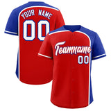 Custom Red Royal Personalized Color Block Authentic Baseball jersey