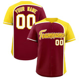 Custom Crimson Gold Personalized Color Block Authentic Baseball jersey