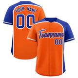 Custom Orange Royal Personalized Color Block Authentic Baseball jersey