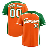Custom Orange Kelly Green Personalized Color Block Authentic Baseball jersey