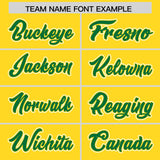 Custom Gold Kelly Green Personalized Color Block Authentic Baseball jersey