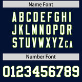 Custom Navy Neon Green Personalized Color Block Authentic Baseball jersey