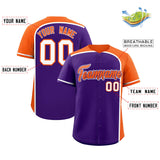 Custom Purple Orange Personalized Color Block Authentic Baseball jersey