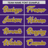 Custom Purple Old Gold Personalized Color Block Authentic Baseball jersey