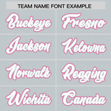 Custom Silver Pink Personalized Color Block Authentic Baseball jersey