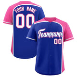 Custom Royal Pink Personalized Color Block Authentic Baseball jersey