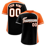 Custom Black Orange Personalized Color Block Authentic Baseball jersey