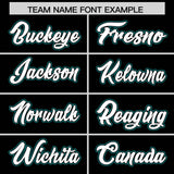 Custom Black Aqua Personalized Color Block Authentic Baseball jersey