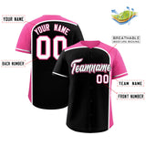 Custom Black Pink Personalized Color Block Authentic Baseball jersey