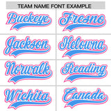 Custom White Pink Contrast Raglan Sleeves Authentic Baseball Jersey