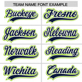 Custom White Neon Green Contrast Raglan Sleeves Authentic Baseball Jersey