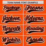 Custom Orange Black Contrast Raglan Sleeves Authentic Baseball Jersey