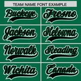 Custom Kelly Green Black Contrast Raglan Sleeves Authentic Baseball Jersey