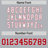 Custom Silver Red Contrast Raglan Sleeves Authentic Baseball Jersey