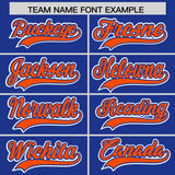 Custom Royal Orange Contrast Raglan Sleeves Authentic Baseball Jersey