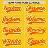 Custom Gold Orange Contrast Raglan Sleeves Authentic Baseball Jersey