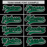 Custom Black Kelly Green Contrast Raglan Sleeves Authentic Baseball Jersey