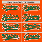 Custom Orange Kelly Green Contrast Raglan Sleeves Authentic Baseball Jersey