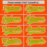 Custom Orange Neon Green Contrast Raglan Sleeves Authentic Baseball Jersey