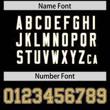 Custom Black Old Gold Contrast Raglan Sleeves Authentic Baseball Jersey