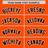 Custom Orange Black Contrast Raglan Sleeves Authentic Baseball Jersey