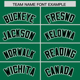 Custom Kelly Green Black Contrast Raglan Sleeves Authentic Baseball Jersey