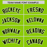 Custom Neon Green Black Contrast Raglan Sleeves Authentic Baseball Jersey