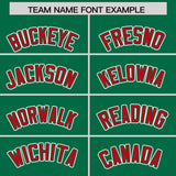 Custom Kelly Green Red Contrast Raglan Sleeves Authentic Baseball Jersey