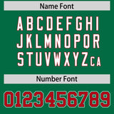 Custom Kelly Green Red Contrast Raglan Sleeves Authentic Baseball Jersey