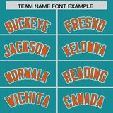 Custom Aqua Orange Contrast Raglan Sleeves Authentic Baseball Jersey