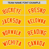 Custom Gold Orange Contrast Raglan Sleeves Authentic Baseball Jersey