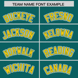 Custom Aqua Gold Contrast Raglan Sleeves Authentic Baseball Jersey