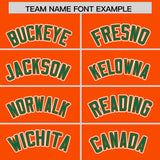 Custom Orange Kelly Green Contrast Raglan Sleeves Authentic Baseball Jersey