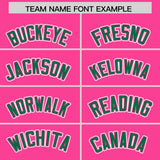 Custom Pink Kelly Green Contrast Raglan Sleeves Authentic Baseball Jersey