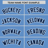 Custom Light Blue Navy Contrast Raglan Sleeves Authentic Baseball Jersey