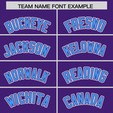 Custom Purple Powder Blue Contrast Raglan Sleeves Authentic Baseball Jersey