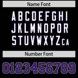 Custom Black Purple Contrast Raglan Sleeves Authentic Baseball Jersey