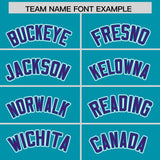 Custom Aqua Purple Contrast Raglan Sleeves Authentic Baseball Jersey