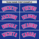 Custom Royal Pink Contrast Raglan Sleeves Authentic Baseball Jersey