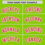 Custom Neon Green Pink Contrast Raglan Sleeves Authentic Baseball Jersey