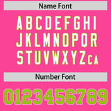 Custom Pink Neon Green Contrast Raglan Sleeves Authentic Baseball Jersey