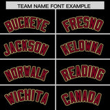 Custom Black Crimson Contrast Raglan Sleeves Authentic Baseball Jersey