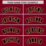 Custom Crimson Black Contrast Raglan Sleeves Authentic Baseball Jersey