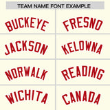 Custom Cream Red Contrast Raglan Sleeves Authentic Baseball Jersey