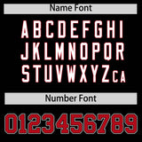 Custom Black Red Contrast Raglan Sleeves Authentic Baseball Jersey